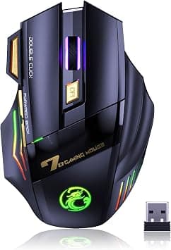 Wireless Bluetooth Mouse, Wireless Gaming Mouse, RGB Dual Mode (Bluetooth 5.1 + USB) 2.4GHz Silent Mouse with 7 Buttons, up to 3200 DPI Adjustable, for PC/Mac Gamer, Laptop and Desktop on Amazon - Best Deal Finder