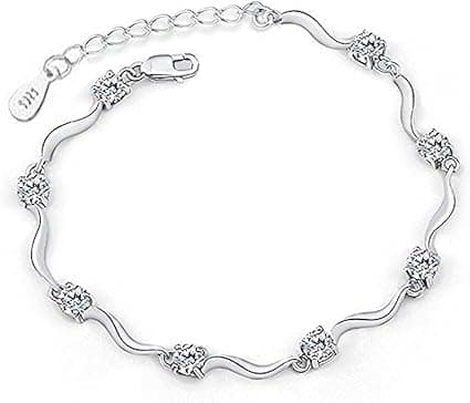 Shining Diva Fashion Latest AAA Crystal Stylish Silver Plated Bracelet for Women and Girls on Amazon.ae - Price Tracker