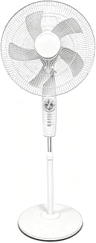 OYDAS 18 Inch 5 Blades Pedestal Stand Fan,3D Oscillation,140° Wide Rotation,4 Wind Speed Levels,2 Hours Timer,Adjustable Height,Quiet Noiseless Floor Cooling Fan for Home Office on Amazon.ae - Price Tracker
