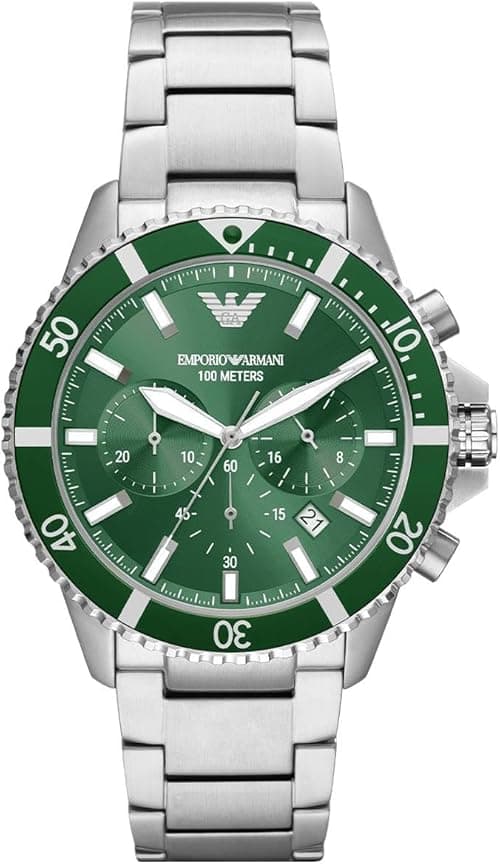 Emporio Armani Watch for Men, Chronograph Movement, at Least 50% Recycled Stainless Steel Watch on Amazon.ae - Price Tracker