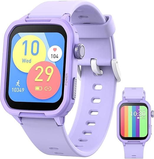 Kids Smart Watch for Girls Boys,IP68 Waterproof Kids Fitness Tracker Watch with 1.5 Inch DIY Face,Encoder,Heart Rate Sleep Monitor,19 Sport Modes,Calories Counter,Alarm Clock,Gifts for Kids (Purple) on Amazon.ae - Price Tracker