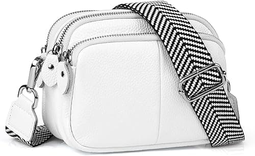 befen Genuine Leather Cross Body Bag for Women Small Shoulder Bag Triple Zippper Camera Hand Bag Phone Purse Bag on Amazon.ae - Price Tracker