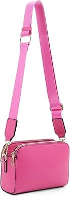 EVVE Crossbody Bags for Women Trendy Triple Zip Small Crossbody Camera Bag Purse with Wide Guitar Strap on Amazon.ae - Price Tracker