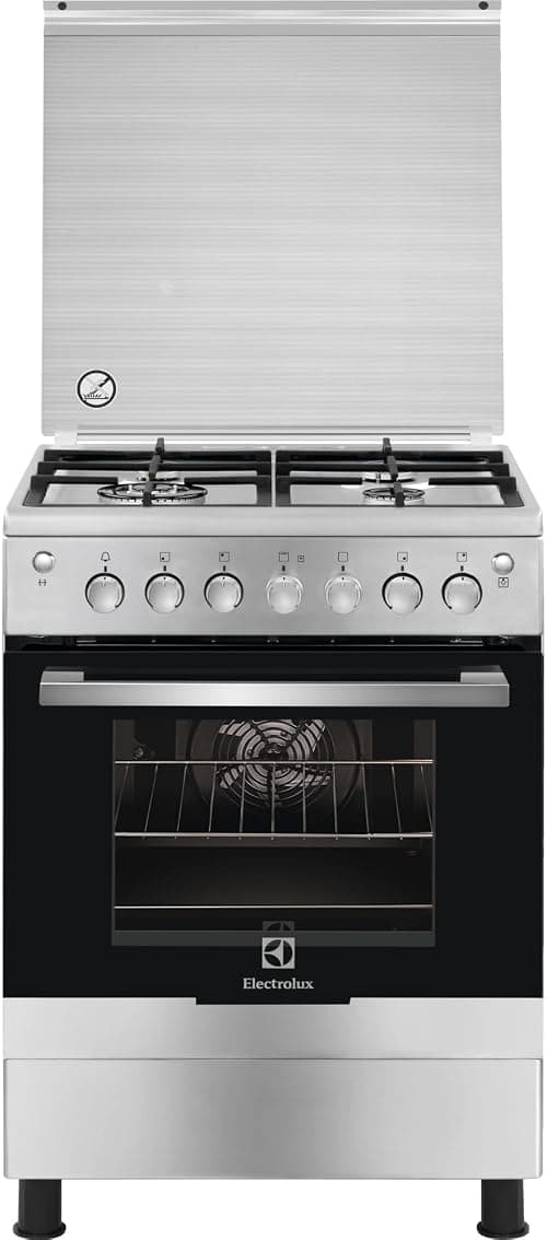 Electrolux Freestanding Cooker 60x60cm, Full Gas Cooking Range with 4 Burners, Cast Iron Pan Support, XXL Oven with Fan, Automatic Ignition & Thermocouple Safety, Stainless Steel Finish, EKG613A1OX on Amazon.ae - Price Tracker