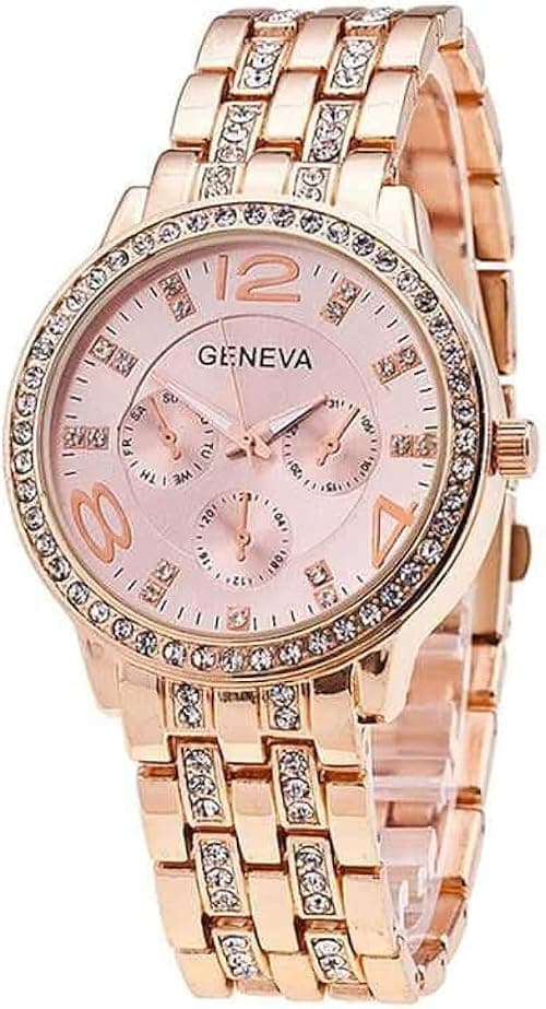 Geneva Women's Water Resistant Stainless Steel Analog Watch AWNTG-01-W0010-37 mm - Rose Gold on Amazon.ae - Price Tracker