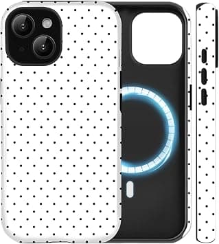 for iPhone 15 Plus Case Compatible with Magsafe Cute Polka Dot Aesthetic Magnetic Design Women Girls Fall Simple Chic Girly Pretty Dual Layer Hybrid Protection Elegant Case, White on Amazon.ae - Price Tracker