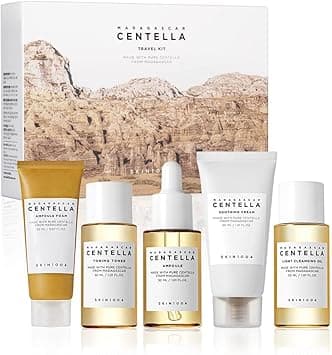 SKIN1004 Madagascar Centella Travel Kit, Toner, Ampoule, Soothing Cream, Cleansing Oil, Ampoule Foam, Basic Skincare Box, Compact Size, Soothing Calming on Amazon.ae - Price Tracker