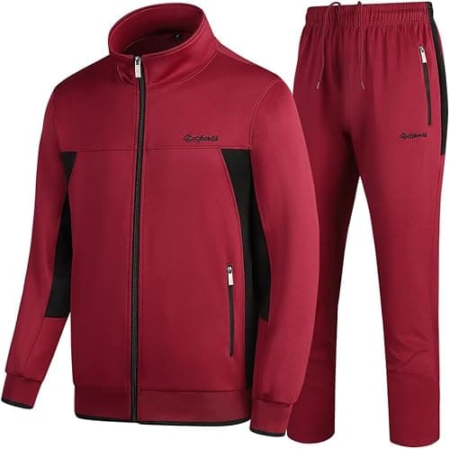 Men's Casual Tracksuit Long Sleeve Sweatsuit Athletic Set Full Zip Running Jogging Sports Jacket and Pants on Amazon.ae - Price Tracker