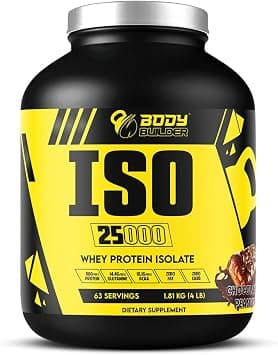Whey Protein Isolate | Body Builder ISO 25000-81g Protein, 14.4g Glutamine, 18.1g BCAAs - Zero Fat, Zero Sugar, Zero Carbs - High Performance Muscle Building Supplement (4lb, Chocolate Peanut) on Amazon.sa - Price Tracker