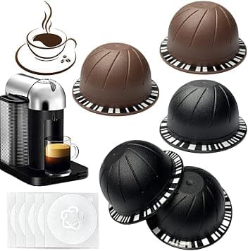 5Pcs Reusable Vertuo Pods Refillable Coffee Capsules Capsule For Vertuoline Refill Pod Compatible With Nespresso 150/230 Ml Aluminum Foil Lids on Amazon.ae - Price Tracker
