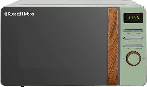 Russell Hobbs RHMD714MG-N 17 Litre Matt Green Digital Microwave with Wood Effect handle and dials' on Amazon - Best Deal Finder