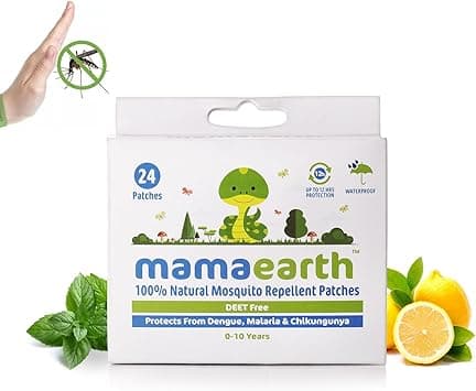 Mamaearth Natural Mosquito Repellent Patches for Babies & Kids, DEET-Free | Protects from Dengue, Malaria & Chikungunya | Long-Lasting Indoor & Outdoor Protection, Easy to Use, 24 Patches (Pack of 1) on Amazon.ae - Price Tracker