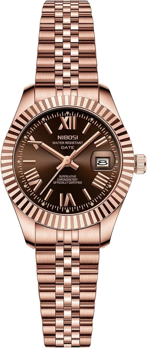 NIBOSI Women's Watch Analog Quartz Stainless Steel Small Slim Watches for Women Waterproof Business Classic Desiger Wrist Watch Date on Amazon.ae - Price Tracker