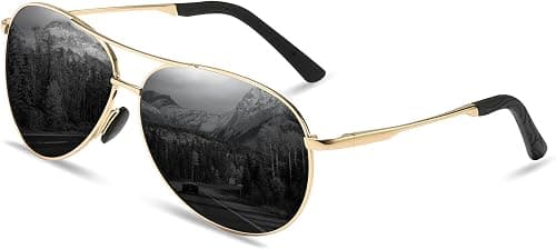 Sunglasses for Men Women Pilot Polarized Sun glasses with UV 400 Protection Metal Frame for Driving Golf Fishing on Amazon - Best Deal Finder