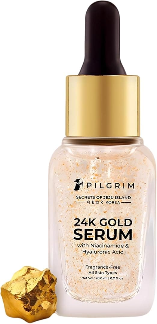 Pilgrim 24K Gold Face Serum With Niacinamide & Hyaluronic Acid, Dewy Primer For Face Make-Up For All Skin Types, Korean Skin Care For Unisex, 20ml on Amazon.ae - Price Tracker