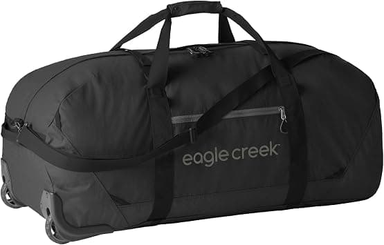 Eagle Creek No Matter What 130L Rolling Duffle Bag with Wheels, Padded Handle, Removable Shoulder Strap, and Quick-Access Front Pocket, Collapsible, Black on Amazon.ae - Price Tracker