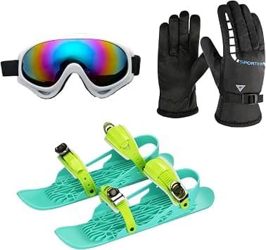 Snow Skates,Adjustable Strap with Goggles - Mini Ski Skates for Winter - for Adults Men Women Youth Snowboarding Snowshoeing Adventures على Amazon.ae - متتبع الأسعار