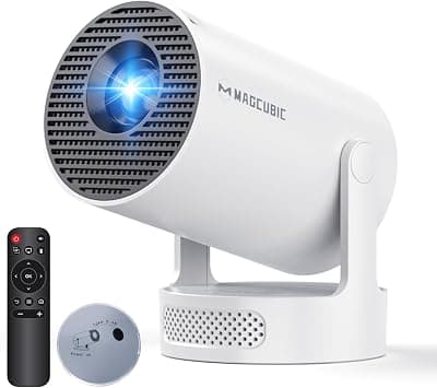 Magcubic 2025 Upgraded Mini Projector 4K support with WiFi 6 and Bluetooth 5.4, 5w Soundbase Speaker, Portable Projecteur with Auto Vertical Keystone 180° Rotatable Lens Cap for Movie Home HY300Pro+ on Amazon.ae - Price Tracker