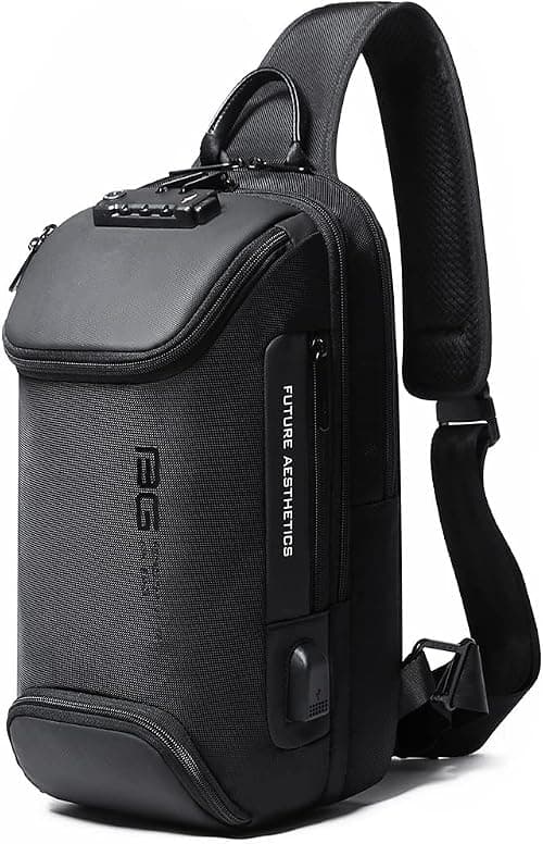 BANGE Anti Theft Sling Bag,Men's Shoulder bags with Lock على Amazon.ae - متتبع الأسعار