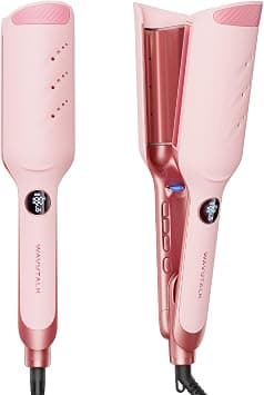 Wavytalk Power Wave Hair Curler, Curling Iron Hair Crimper Waver, Ventilation Design for Less Damage, Ionic Reduces Frizz, Effortless-Waver, Dual Voltage Crimping Iron, Pink على Amazon.ae - متتبع الأسعار