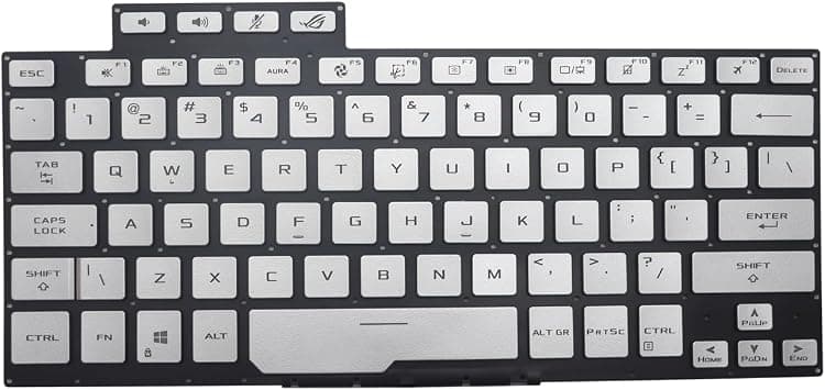 New Replacement Keyboard for Asus ROG Zephyrus G14 GA401 GA401U GA401IV GA401M GA401QH GA401QM Backlit US Silver on Amazon.ae - Price Tracker