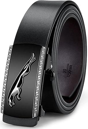 Oyifan Black Belt Men, Genuine Leather Dress Designer Belts for men, Fashion Slide Ratchet Click Casual Mens Belt for Jeans on Amazon.ae - Price Tracker