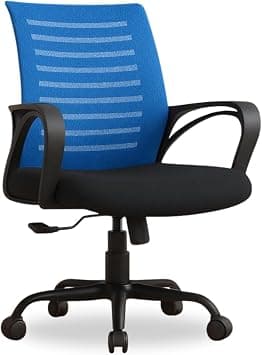 INNOWIN Mini Jazz Mesh Mid-Back Ergonomic Home Office Chair | 3-Years Limited Warranty Included | Tilting & Height Adjustable Mechanism, Heavy Duty Metal Base | Ideal for Office Work & Study (N Blue) على Amazon.ae - متتبع الأسعار