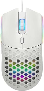 Generic Wired Gaming Mouse, Colorful Backlit, 6400 Adjustable DPI Wired Ergonomic Mouse, 6 Programmable Buttons, Hollow Design for Gaming and Work (S500 White) on Amazon - Best Deal Finder