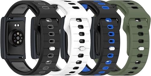 E ECSEM 4-Pack Watch Bands Compatible for Amazfit Helio Strap, Two-in-One Color Soft Silicone Quick Release Wristbands Replacement Strap for Amazfit Helio Strap Fitness Tracker Accessories on Amazon - Best Deal Finder