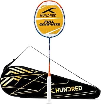 Hundred Powertek 1000 Pro Graphite Badminton Racket, Strung with Full Racket Cover, Lightweight Shuttle Bat for Intermediate Players – Navy/Orange (Matte) on Amazon.ae - Price Tracker