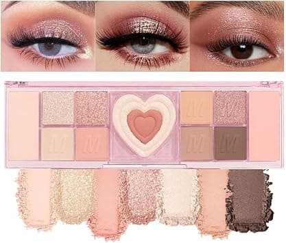 Pink Eyeshadow Palette, 12 Colors Nude White Orange Matte Shimmer Eyeshadow Palette for Eye Makeup, High Pigmented Brown Eye Shadow Primers Powder Palet De Sombras De Ojos on Amazon.ae - Price Tracker