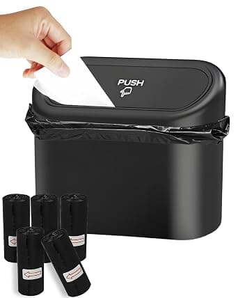 Car Trash Can– Mini Automotive Garbage Bin with Lid and 75 Pcs Plastic Trash Bag, Hanging Design for back seat/door, Compact Vehicle Trash Container for Cars, SUVs, Trucks, RVs on Amazon.ae - Price Tracker