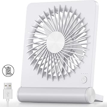 Koonie USB Fan, Strong Wind Ultra Quiet Small Desk Fan 220° Tilt Folding 3 Speeds Adjustable USB-C Corded Powered Personal Fan for Home Office Desktop White on Amazon.ae - Price Tracker