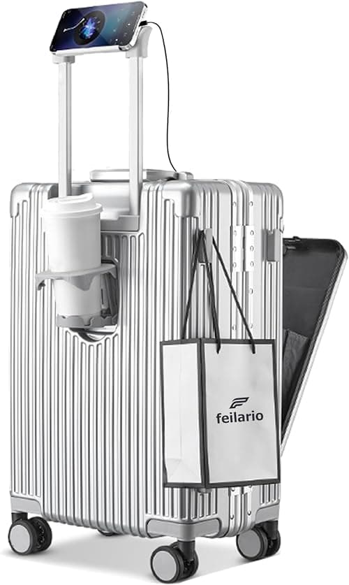 feilario Hardside Expandable Spinner Wheel Luggage, TSA Lock Carry on Suitcase, with Cup Holder & Phone Holder, in 18in/20in/24in Sizes on Amazon - Best Deal Finder