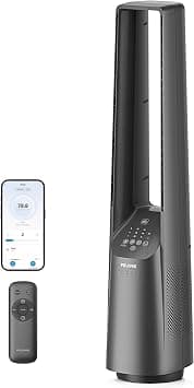 PELONIS 40" Smart Bladeless Tower Fan - Alexa/Google Compatible, 22dB Ultra-Quiet, 6 Speeds, 4 Modes, Remote, 7H Timer, 90° Oscillation, Safe for Home, Office, Bedroom. على Amazon.ae - متتبع الأسعار