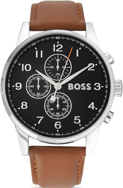 BOSS NAVIGATOR MENS BLACK DIAL BROWN LEATHER WATCH - 1513812 on Amazon.ae - Price Tracker