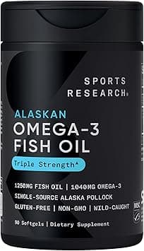 Sports Research Triple Strength Omega 3 Fish Oil - 1250 mg, 90 ct on Amazon.ae - Price Tracker