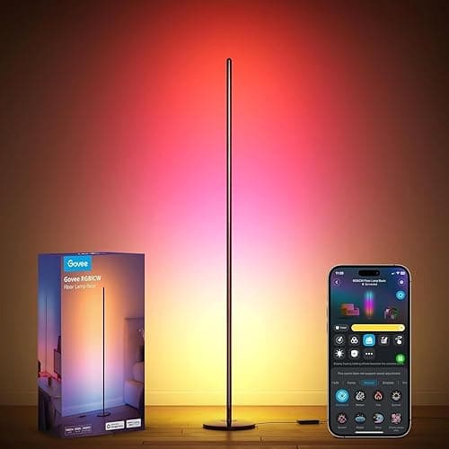 Govee RGBIC Floor Lamp, LED Corner Lamp Works with Alexa, 1000 Lumen Smart Modern Floor Lamp with Music Sync and 16 Million DIY Colors, Color Changing Standing Floor Lamp for Bedroom Living Room Black on Amazon.ae - Price Tracker