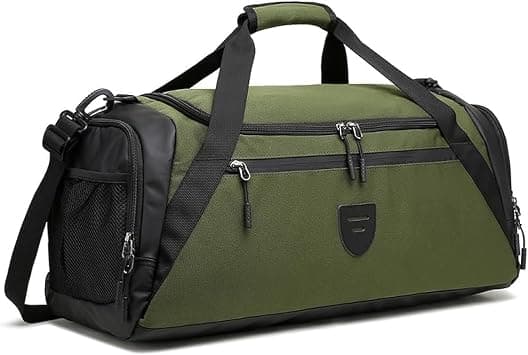 Gym Duffle Bags For Men & Women, Large Duffel Bag For Men Travel, Weekend Overnight Shoulder Bag With Shoe Compartment & Wet Pocket, Waterproof Sports Duffle Bag Gym Bag (Green) على Amazon.ae - متتبع الأسعار