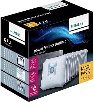 Siemens PowerProtect 16 x Vacuum Cleaner Bags with Seal Fits All Models Except VS08, VS01, White على Amazon.ae - متتبع الأسعار
