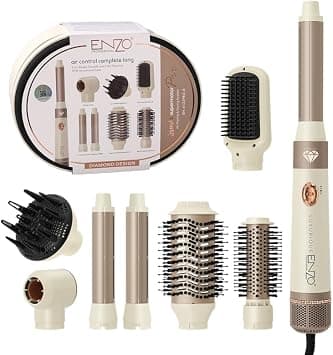 ENZO Professional EN-4133-Pro8 7-in-1 Air Hair Styler for Women, Multi-Function Hair Dryer, Auto Curler, Straightener & Volumizer, Airflow Styling Technology - Intl Version on Amazon.ae - Price Tracker