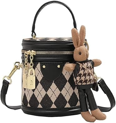 RTGGSEL Retro Vegan Leather Crossbody Shoulder Duffel Barrel Bags for Women Small Tote Satchel Handbags Purse on Amazon.ae - Price Tracker