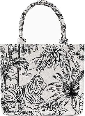 NCDUANSAN Fashion luxury tote bag cotton linen one shoulder handbag large capacity jacquard embroidery retro exquisite graffiti(S), S, Width 7.9*Height 6.7*Thickness 4.5 inches on Amazon.ae - Price Tracker
