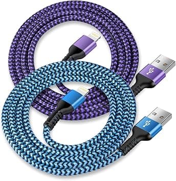 USB A to Lightning Cable-2Pack/6Ft Nylon Braided Long iPhone Charger Cord, Apple Approved Fast Charging Power Wire for iPhone 14 Pro Max, 13 Pro Max, 13Pro, 13, 13 Mini, 12 11 10 XR XS X 8 Plus 7 6 6s | Apple Approved Fast Charging Power Wire for iPhone 14 Pro Max, 13 Pro Max, 13Pro, 13, 13 Mini, 12 11 10 XR XS X 8 Plus 7 6 6s on Amazon.ae - Price Tracker