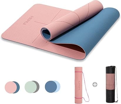 HERUI Yoga Mat Alignment Lines Anti-Slip Exercise Mat with Carrying Bag Fitness Mat for Pilates 183CM*61CM*6MM Thickness for Woman Man Beginners - Amazon.sa Price Tracker