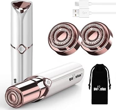 gurelax Womens Facial Hair Removal,Electric Face Razors for Women Rechargeable,The Best Hair Remover Device for Face Included 2 x Replacement Heads,Painless Hair Trimmer,for Lip,Mustache, Chin على Amazon.ae - متتبع الأسعار
