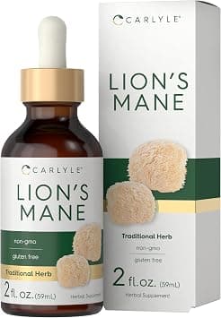 Carlyle Lion's Mane Mushroom Supplement | 55ml | Liquid Extract Tincture | Vegetarian | Non-GMO & Gluten Free on Amazon.ae - Price Tracker