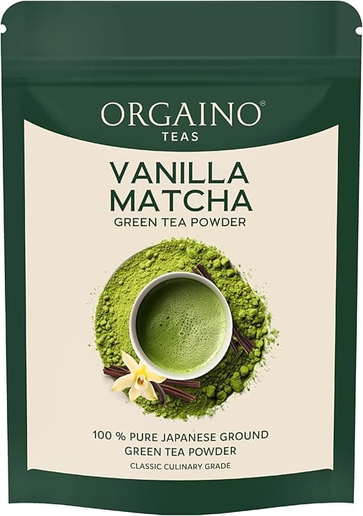 Orgaino Vanilla Matcha Green Tea Powder (50g, 25 Cups) | Japanese Matcha Powder With Pure Vanilla | Premium Matcha For Weight Management, Antioxidants |Ideal for Lattes, Baking & Smoothies on Amazon.ae - Price Tracker