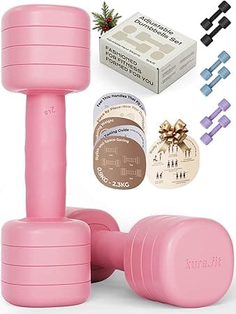 Adjustable Dumbbell Set دمبلات قابلة للتعديل (0.9–2.3kg) | One-Twist Weight System | Ergonomic Non-Slip Grip | Home Gym Dumbbells for Pilates, Yoga, Rehab & Light Strength Training on Amazon.ae - Price Tracker