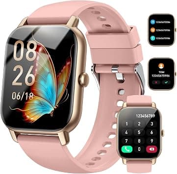 Smart Watch (Answer/Make Calls), 1.85" Smart Watches for Men Women 110+ Sport Modes Fitness Tracker with Sleep Heart Rate Monitor, Pedometer, IP68 Waterproof Fitness Watch for iOS Android (Pink) on Amazon.ae - Price Tracker
